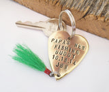 Gift for Papa Keychain for Grandpa Father's Day for Grandad New Grandparent Fishing Buddy Fishing Lure Keyring for Gramps Grandchildren Name
