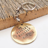 Personalized Keychain Christmas Gift for Dad's Fishing Buddy Grandpa's Fishing Buddies Fishing Keyring Fish Key Holder Stamped Key Chain Men