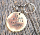Customized Keychain Fathers Day Gift for Dad's Fishing Buddy Grandpa's Fishing Buddies Fishing Keyring Fish Key Holder Stamped Key Chain Men