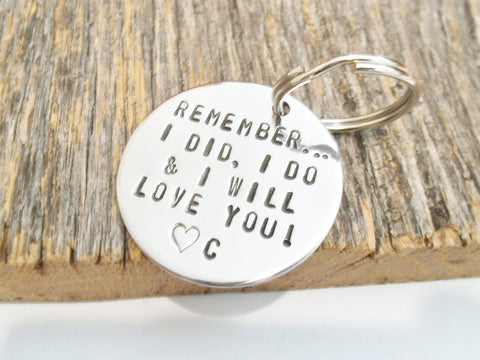 Inspirational Quote Keychain for Women Gift for Christmas Wife Anniversary Gift I Love You Always Personalized Jewelry Girlfriend Key Ring