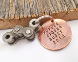 Father's Day Gift for New Dad Personalized Keychain My Riding Buddy Daddy's Motocross Keyring Dirt Bike Gift SX Riding Unique Gender Reveal