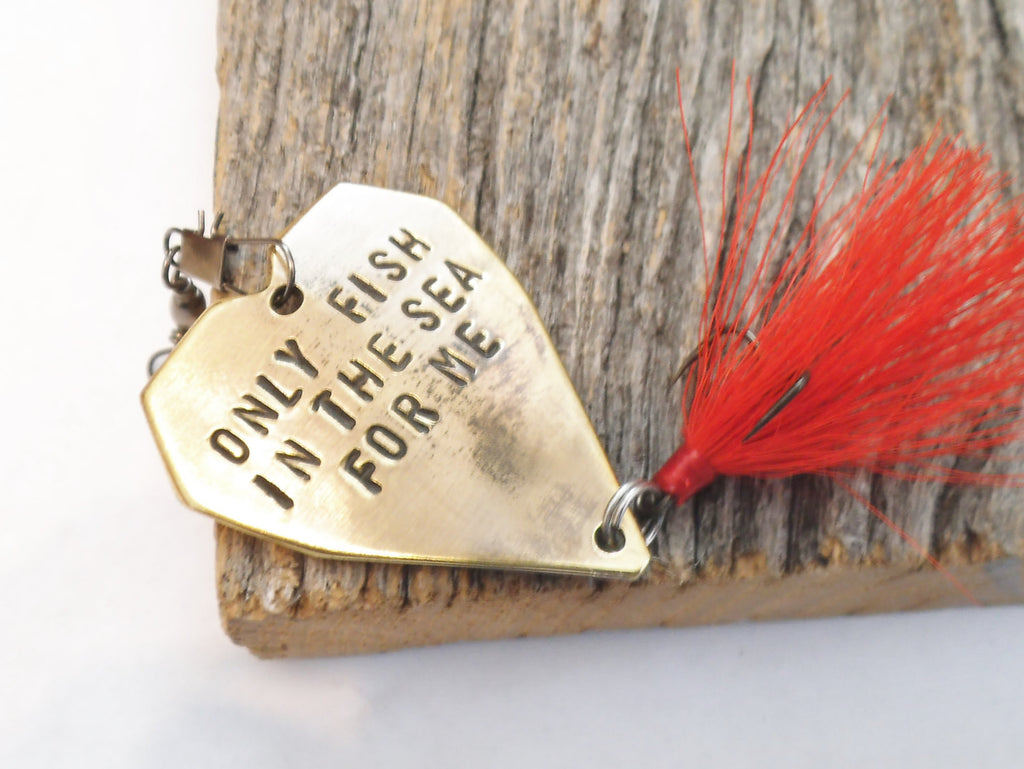 Fathers Day Gift Him Only Fish in the Sea For Me Wedding Favors Man Husband Fish Hook Heart Lure Anniversary Men Father's Day Idea for Guys