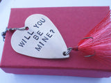 Valentines Fishing Lures for Valentines Day Girlfriend Boyfriend Valentine Gifts for Men Personalized Valentine Hand Stamped Spinner Baits