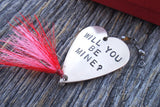 Valentines Fishing Lures for Valentines Day Girlfriend Boyfriend Valentine Gifts for Men Personalized Valentine Hand Stamped Spinner Baits