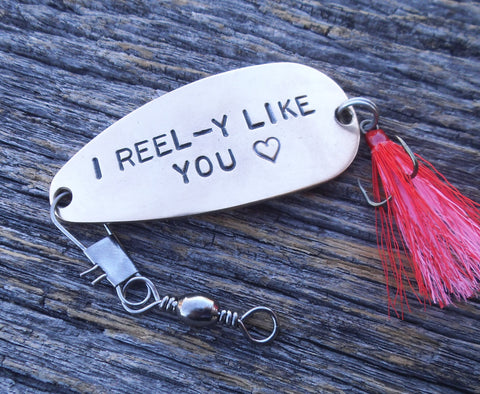 Colourful Fishing Lure Keyring Gift Add Optional Initial Letters