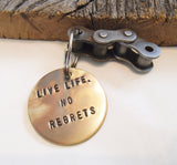 Motocross Gift for Son Graduation Gifts for Kid Live Life No Regrets Inspirational Keychain for Boy that Rides Dirt Bike Supercross Birthday