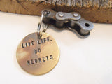 Motocross Gift for Son Graduation Gifts for Kid Live Life No Regrets Inspirational Keychain for Boy that Rides Dirt Bike Supercross Birthday
