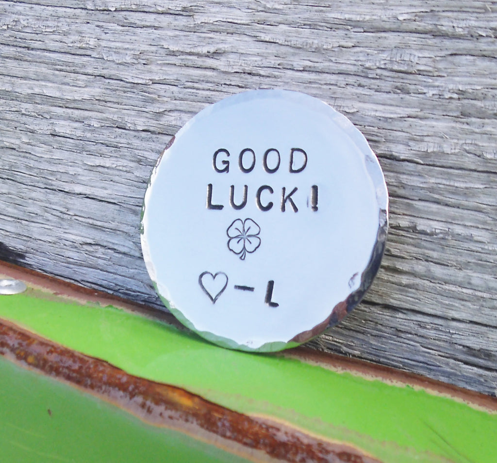 Good Luck Charm Graduation Gifts Mother to Son Dad to Daughter Jewelry Lucky Tokens Going Away to College Four Leaf Clover Coin Nephew Niece