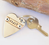 Enjoy Life Keychain Enjoy the Journey Keyring Metal Key Chain for Best Friend Gift Sister Girlfriend Weight Loss Fitness Motivation Jewelry
