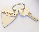 Enjoy Life Keychain Enjoy the Journey Keyring Metal Key Chain for Best Friend Gift Sister Girlfriend Weight Loss Fitness Motivation Jewelry