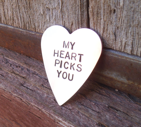 Valentine Gift Personalized Guitar Pick Heart Shape Custom Guitar Pick Engraved My Heart Picks You Music Lover Musician Gifts Boyfriend Dad