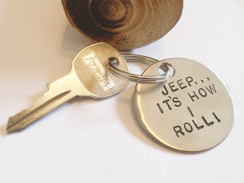 Jeep...It's How I Roll - Custom Keychain for Jeep Wrangler Lover