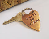 I Love to Teach Keychain for Teacher Appreciation Day Student Gifts to Teacher Gifts from Child Elementary Middle School High School Nanny