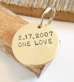 One Love Keychain for Girlfriend Personalized Him Bronze Jewelry Women Key Ring Boyfriend Gift for Husband Anniversary Bronze Gift for Wife