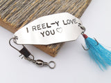 Personalized for Him Fishing Lure I Love You Gift for Anniversary Groom to Bride Before Wedding Ceremony Personalized for Her Birthday Gift