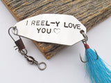 Personalized Men Fishing Lure I Love You Gift for Anniversary Groom to Bride Before Wedding Day Personalized Her Birthday Gift