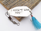 Personalized Men Fishing Lure I Love You Gift for Anniversary Groom to Bride Before Wedding Day Personalized Her Birthday Gift