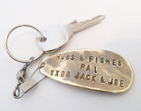 Fishing Mens Keychain for Fathers Day Gift for Husband Personalized Fishing Lure Key Chain Grandpa Hand Stamped Keychain for Him Papa Gift