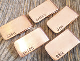 5 Men's Money Clips for Groomsmans Gift Idea Set of Five Moneyclips for Men Personalized Wedding Gift Usher Brother of the Bride Groom's Dad