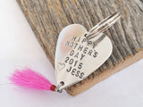 Mothers Day Keychain for Mom and Me Gift Idea for Grandma Key Chain for Her Birthday Gift Fishing Lure Keyring for Women Jewelry Hot Pink