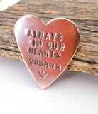 Always in My Heart Memory Jewelry Memorial Keepsake Remembrance Gift Loss of Child Hand Stamped Wallet Insert Parents Infant Loss Gift Idea