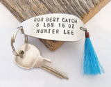 Our Best Catch - Personalized Birth Stats Keychain for New Parents Gift