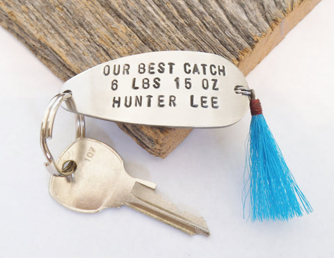 Personalized Fishing Lure, Fishing Keychain, New Dad Gift, Fishing