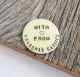 With Love From Grandpa's Caddies Ball Marker - Personalized Golf Gift for Grandparents