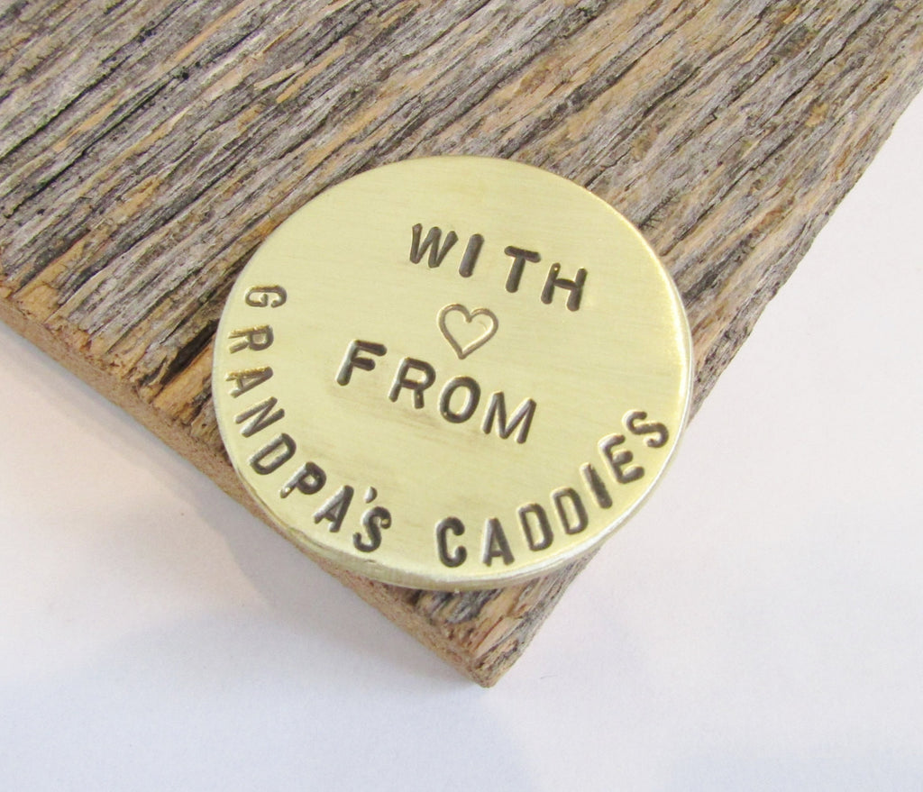 With Love From Grandpa's Caddies Ball Marker - Personalized Golf Gift for Grandparents