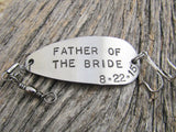 Father of the Bride Gift - Customized Fishing Lure Personalized with Title and Special Date