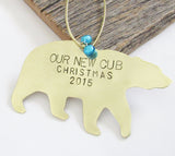 Baby's First Christmas Ornament Baby Boy Gift New Parents Ornament 1st Christmas Our New Cub Personalized Gender Reveal Mama Bear Baby Bear