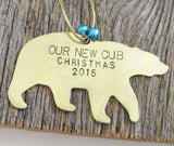 Baby's First Christmas Ornament Baby Boy Gift New Parents Ornament 1st Christmas Our New Cub Personalized Gender Reveal Mama Bear Baby Bear