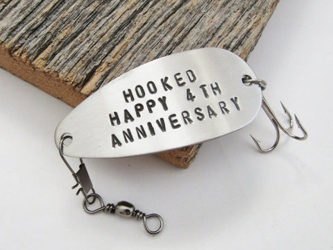 4th Anniversary Gift for Him 4 Year Anniversary Fourth Wedding Annivesary Gift for Wife Gift for Her Steel Anniversary Fishing Lure Couple