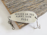 11th Anniversary Gift for Husband Fishing Lure 11 Year Anniversary Gift 11 Year Wedding Anniversary Guy Gift Idea for Her Hooked Since 2004