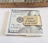 8th Anniversary Money Clip 8 Year Anniversary Custom Money Clip for Him Money Clip for Men Birthday Personalized Credit Card Holder Mens Guy