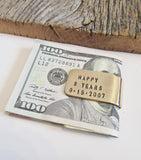 8th Anniversary Money Clip 8 Year Anniversary Custom Money Clip for Him Money Clip for Men Birthday Personalized Credit Card Holder Mens Guy