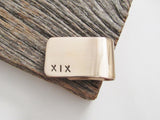 19th Anniversary Gift for Husband Money Clip Year 19 Anniversary Man Roman Numeral Credit Card Holder Metal Personalized Card Clip Bronze