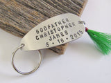Godfather Gift for Godfather Keychain Fishing Lure New Godparent Boy Baptism Gift Godparents Asking Gift Godmother Will you Be My Godfather