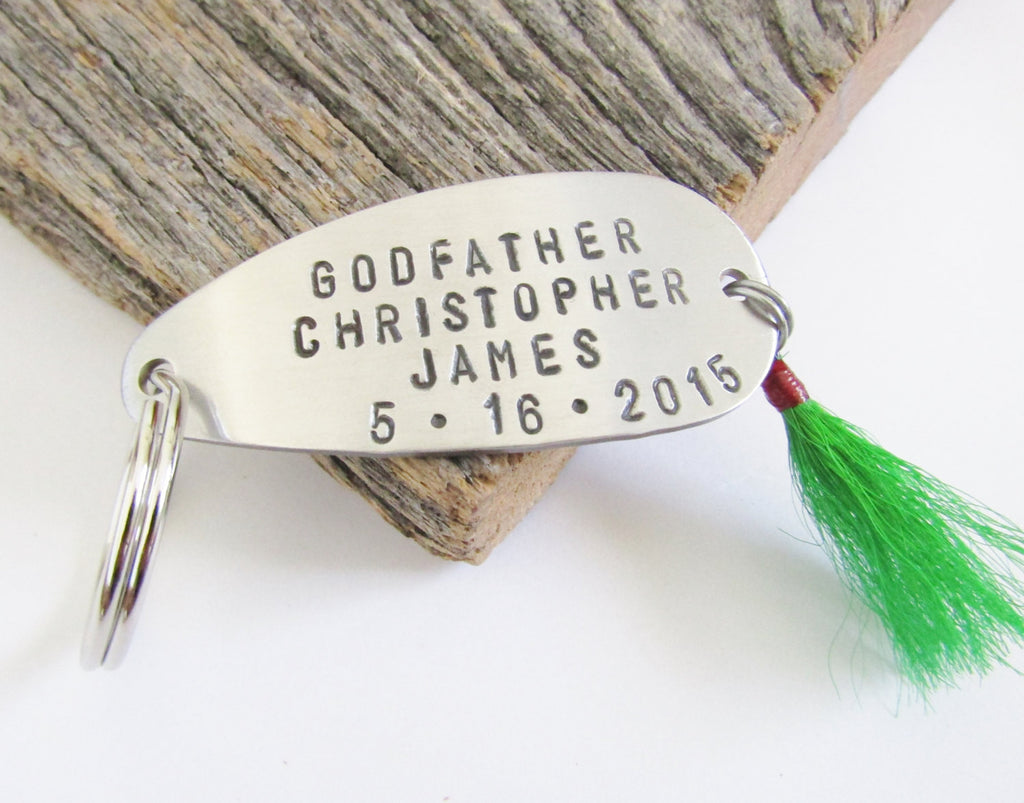 Godfather Gift for Godfather Keychain Fishing Lure New Godparent