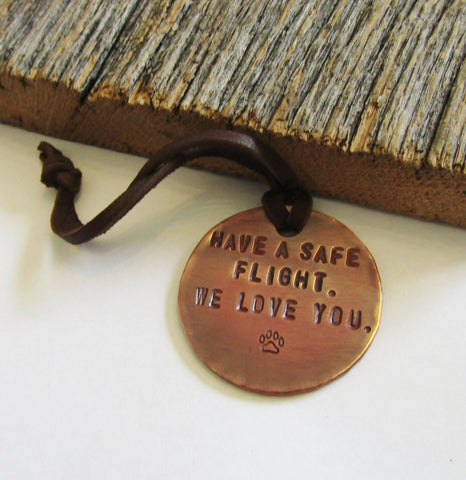 Brass Dog Tag Brown Leather Necklace