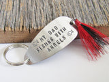 My Dad Fishes With Angels - Personalized Fishing Lure Key Chain In Loving Memory Keychain
