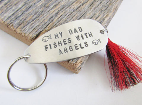 Mens Keychain Fish Hook with String, Wrap Yoga Fisherman Key Chain, Dream  Gift Idea for Dad. Christmas Birthday Key Ring