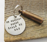 Hunting Gift For Dad Christmas for Hunting Husband Gun Bullet Keychain Bullet Keyring Personalized Gift from Son to Grandpa Key Chain Round