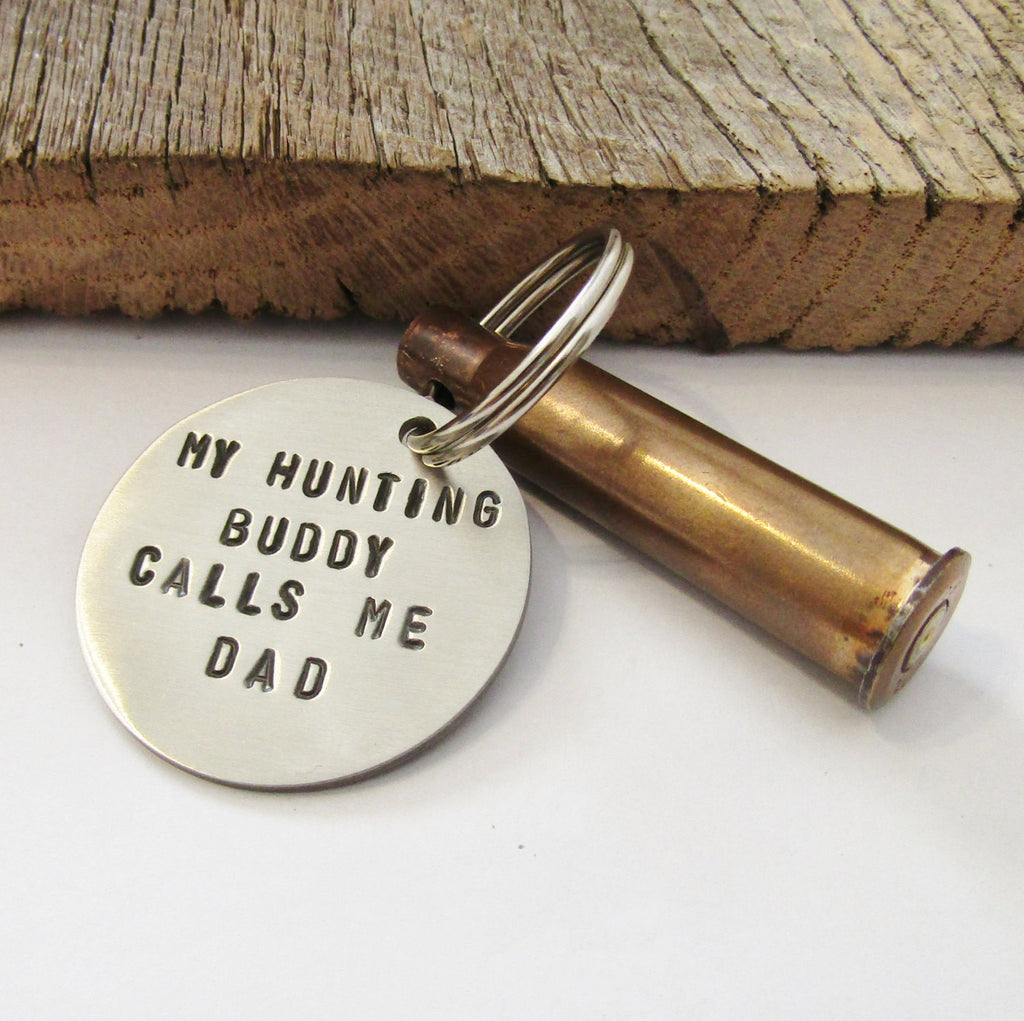 Hunting Gift For Dad Christmas for Hunting Husband Gun Bullet Keychain Bullet Keyring Personalized Gift from Son to Grandpa Key Chain Round