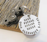 Christmas Gift for Biker Keychain for Biking Dad Key Chain Personalized Motocross Key Chain Father Gift for Dad Son Dirtbike Keyring Men Him