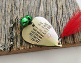 Red Green Ornament Fishing Ornament Meet Me Under The Mistletoe Hostess Gift Idea Fishing Lure Chistmas Ornament Festive Holiday Decoration