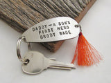Daddy A Son's First Hero Keychain for Daddy Christmas Gift from Baby Dad's First Christmas Gift Fishing Lure Keychain New Dad Father's Day