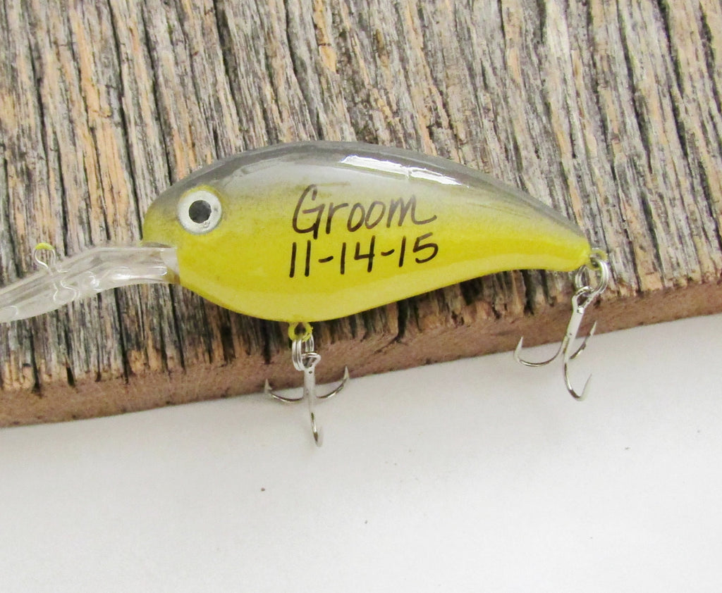 Groom Gift Personalized Fishing Lure for Groom Painted Lure Bass Lure – C  and T Custom Lures