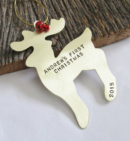 Personalized Christmas Ornament Personalized Christmas Decor Reindeer Ornament Deer Ornament Personalized Baby Gift First Christmas Girl Her