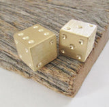 Handcrafted Metal Dice Oversized Brass Die Game Room Decoration Man Cave Lucky 7 Gambling Dice Mid Century Interior Design Decor Den Office